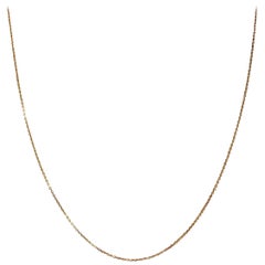 18 Karat Solid Yellow Gold Fine Link Chain Necklace 43cm