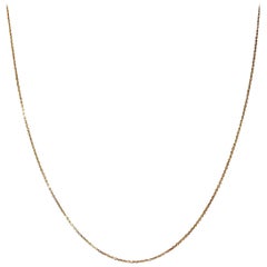 18 Karat Solid Yellow Gold Fine Link Chain Necklace 