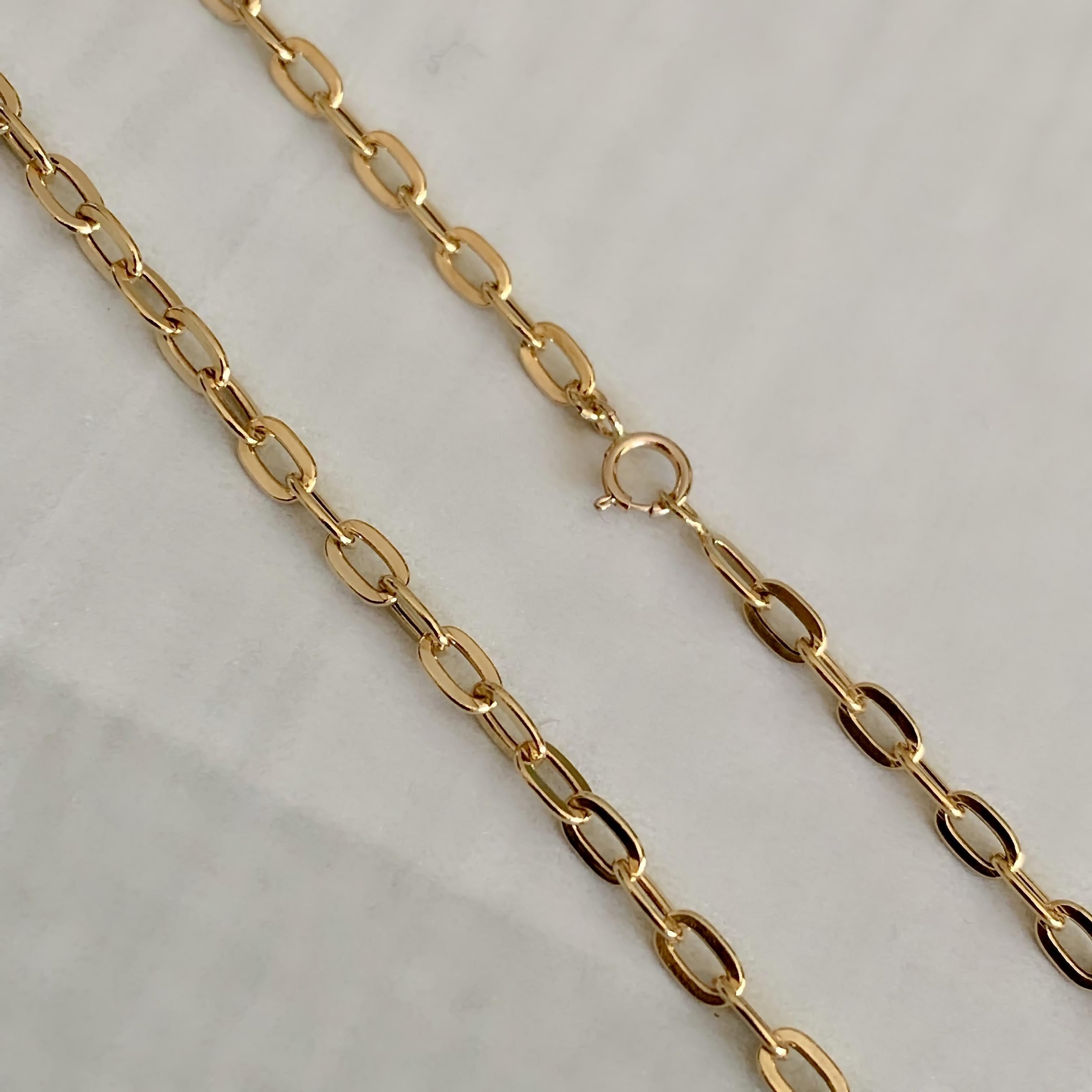 Contemporary 18 Karat Solid Yellow Gold Link Chain Choker/Necklace
