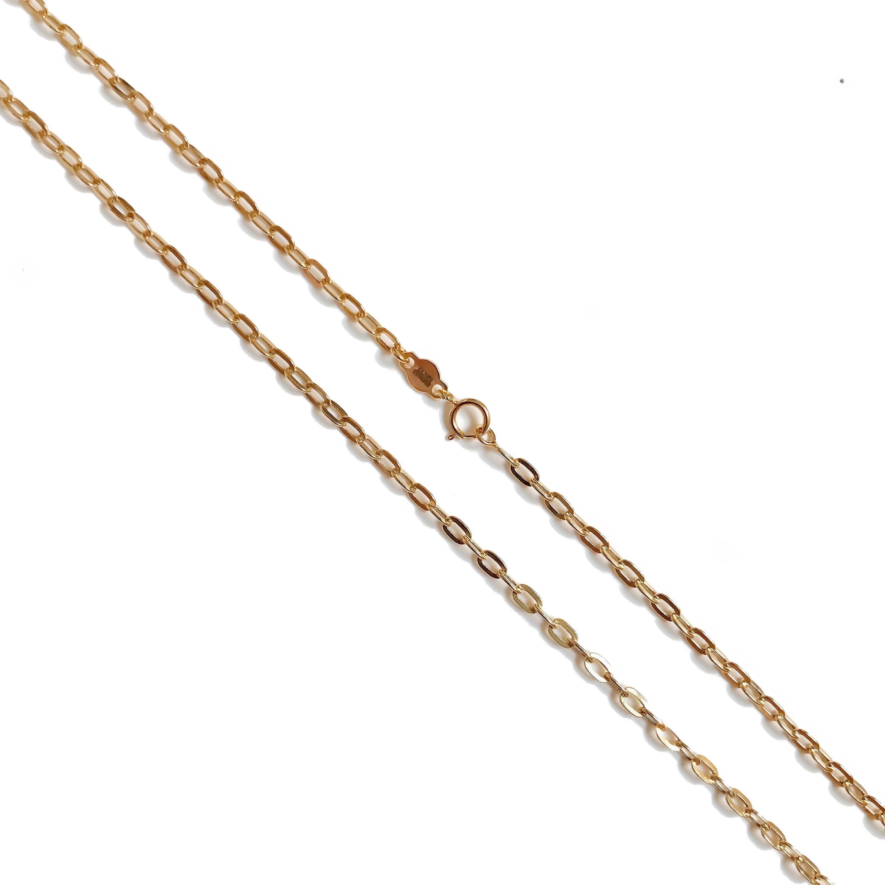 18 Karat Solid Yellow Gold Link Chain Necklace In New Condition For Sale In London, GB