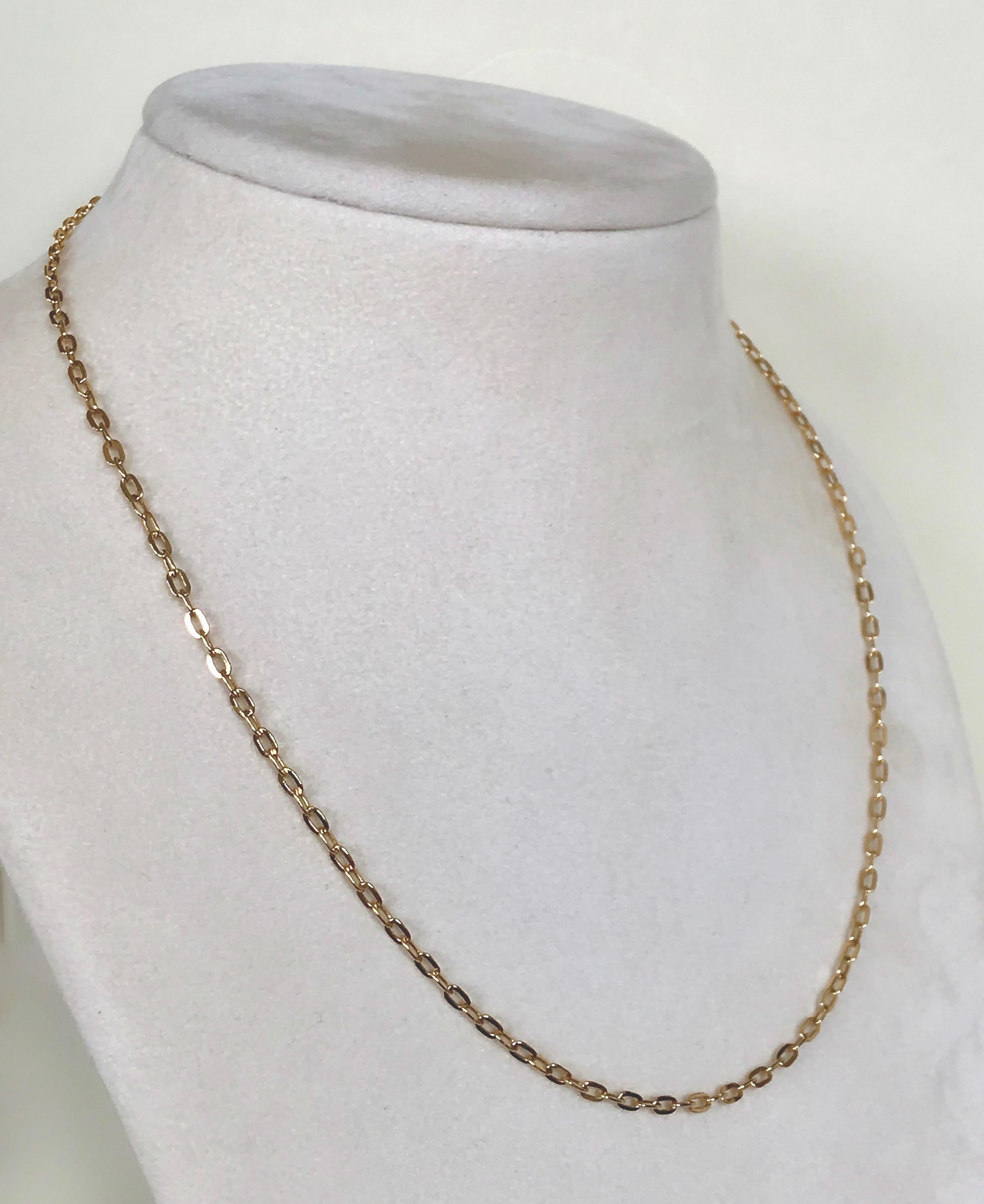 18 Karat Solid Yellow Gold Link Chain Necklace For Sale 1