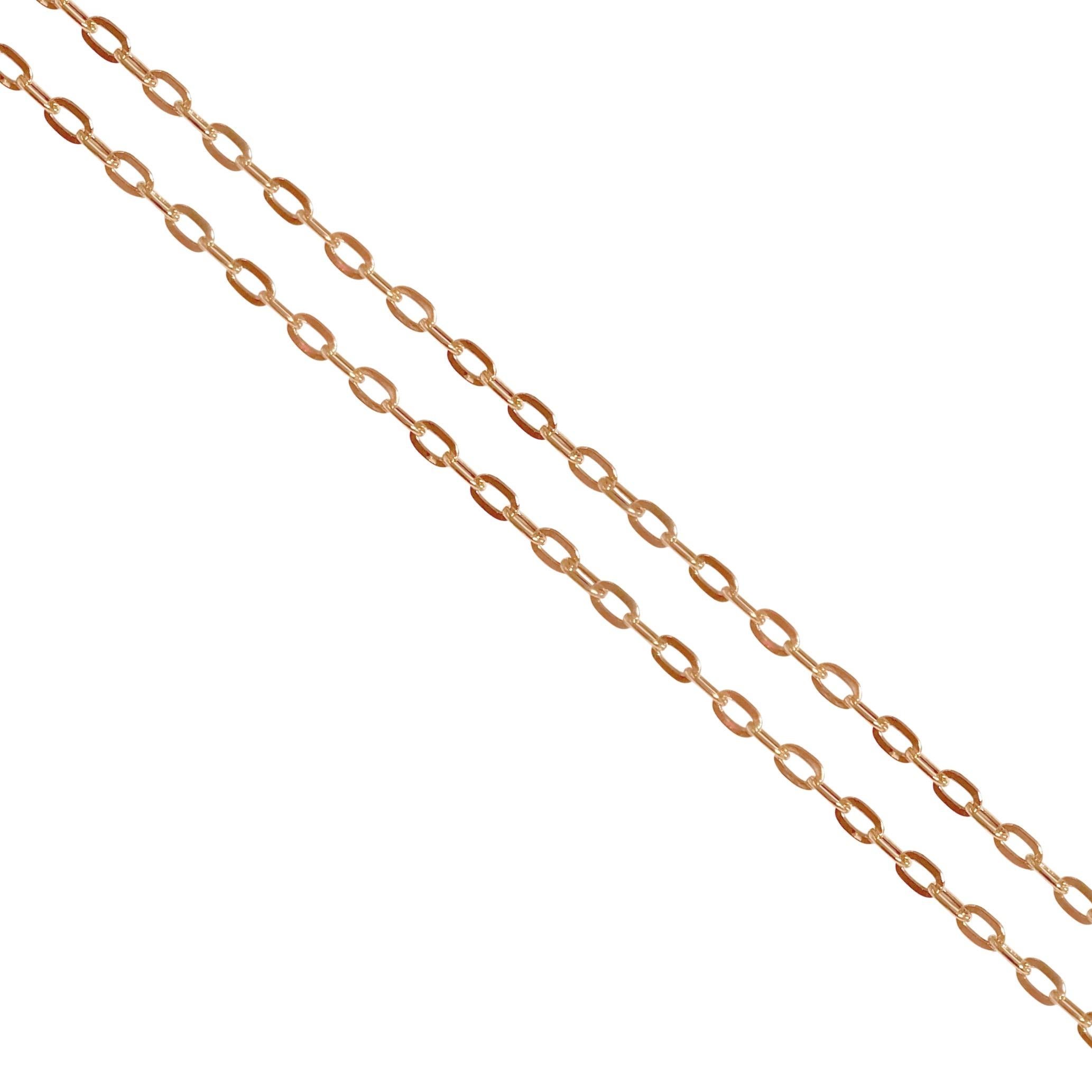 Contemporary 18 Karat Solid Yellow Gold Link Chain Necklace For Sale