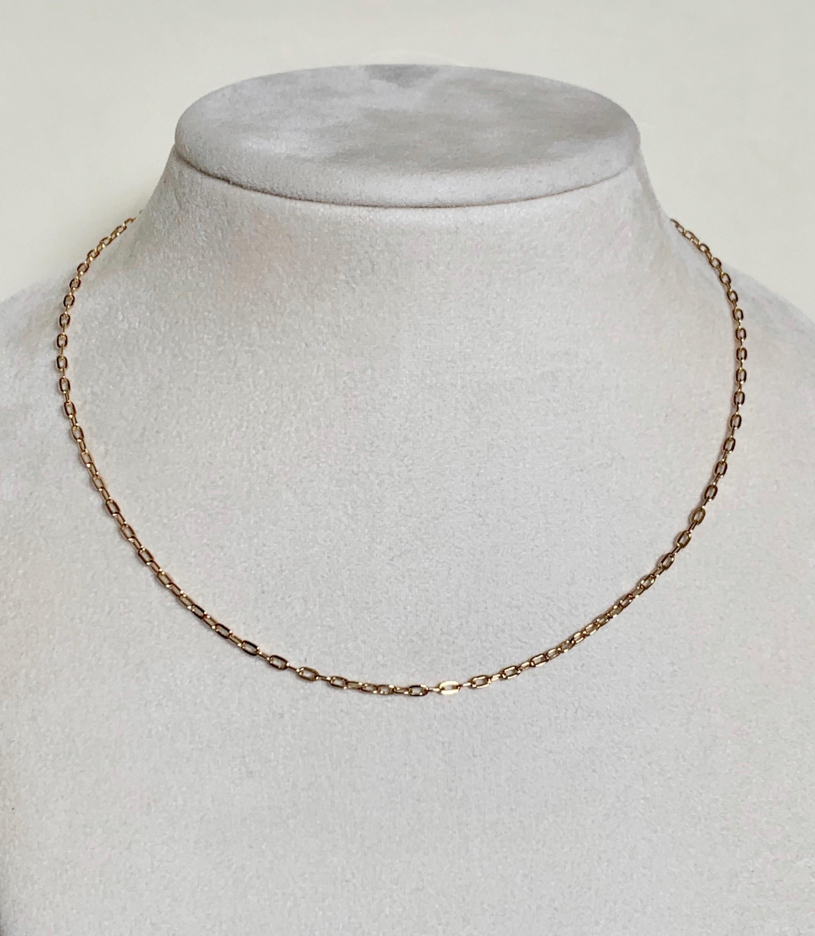 Contemporary 18 Karat Solid Yellow Gold Link Chain Necklace / Choker For Sale