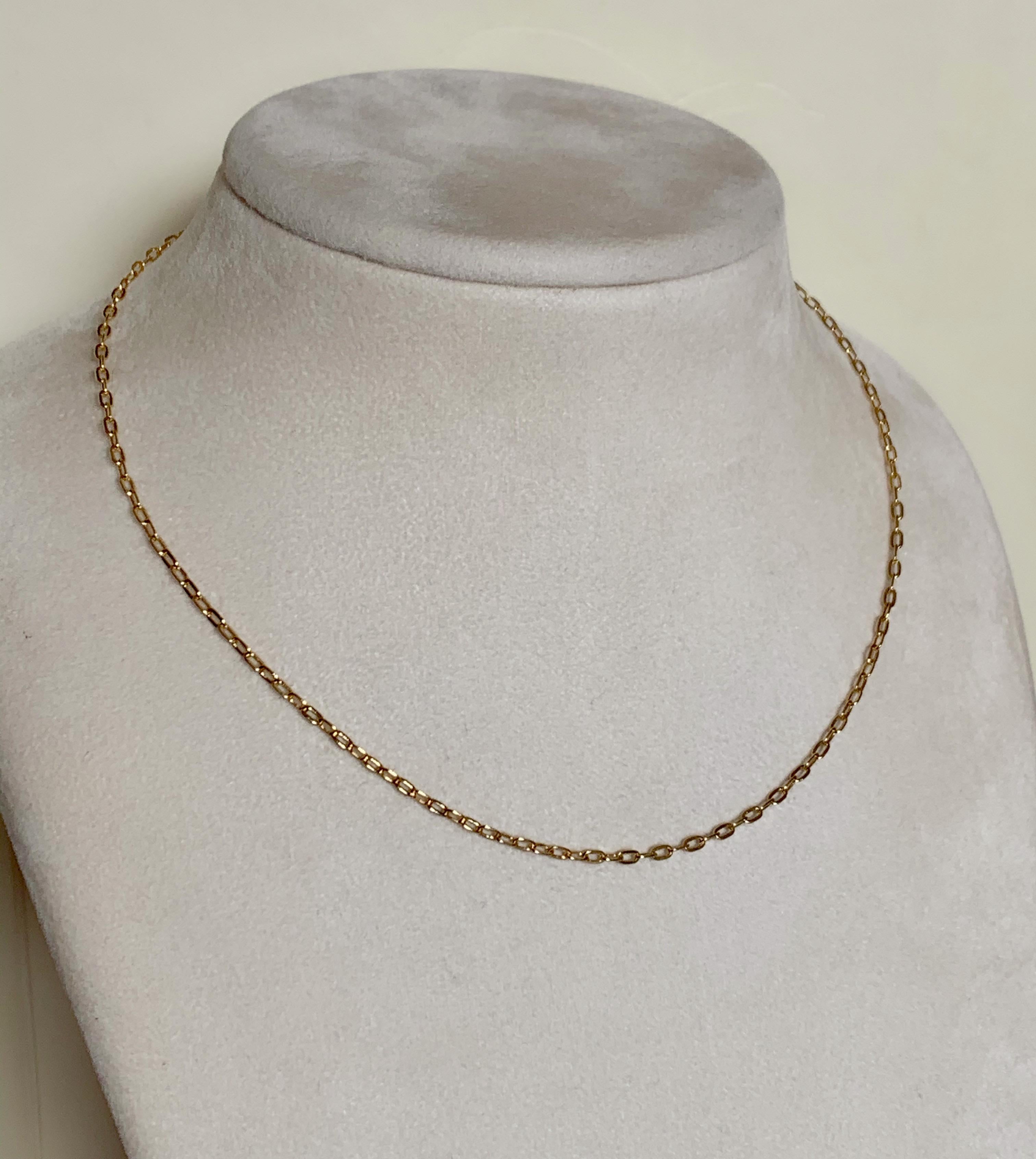 18 Karat Solid Yellow Gold Link Chain Necklace / Choker In New Condition For Sale In London, GB