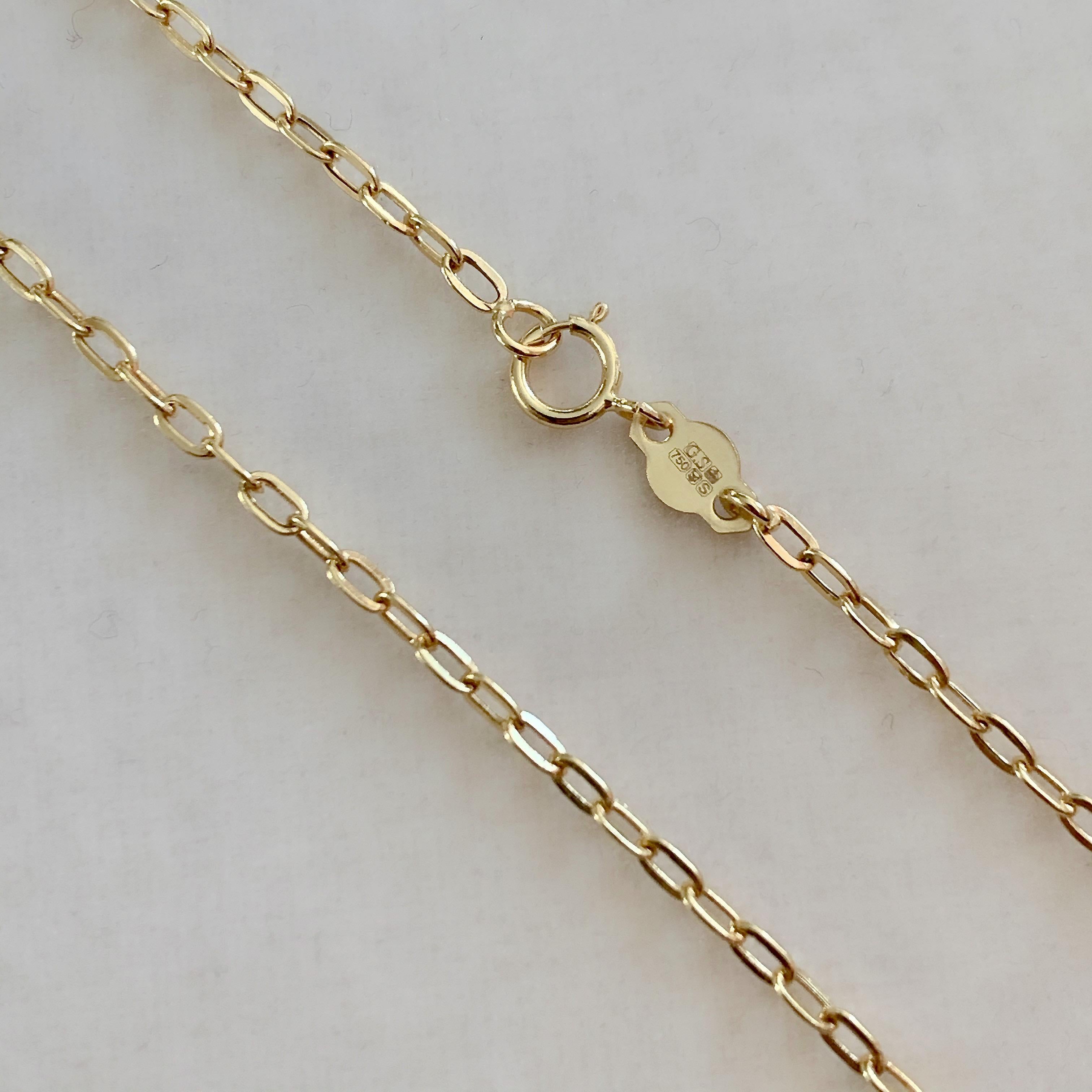 Women's or Men's 18 Karat Solid Yellow Gold Link Chain Necklace / Choker For Sale