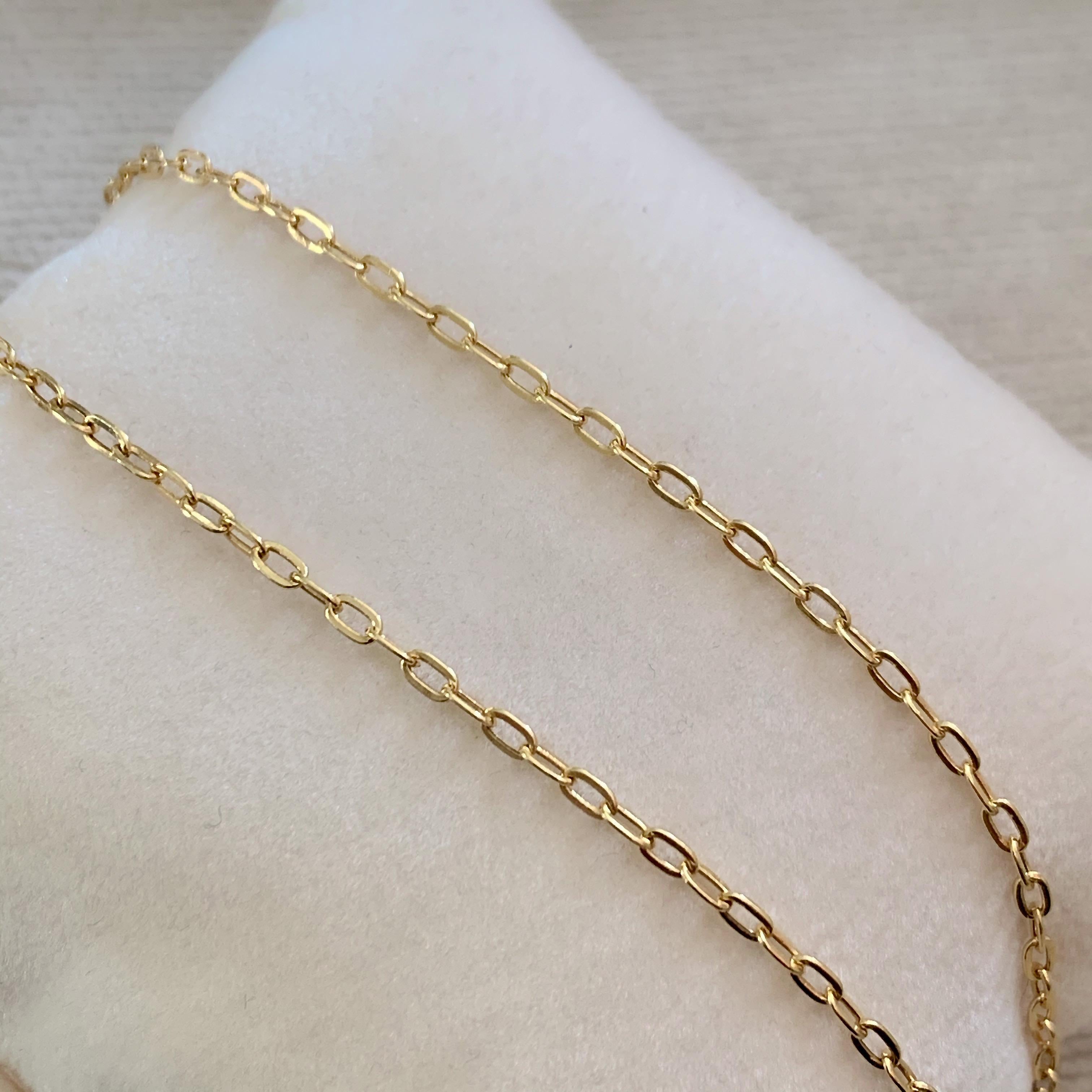 18 Karat Solid Yellow Gold Link Chain Necklace / Choker For Sale 1