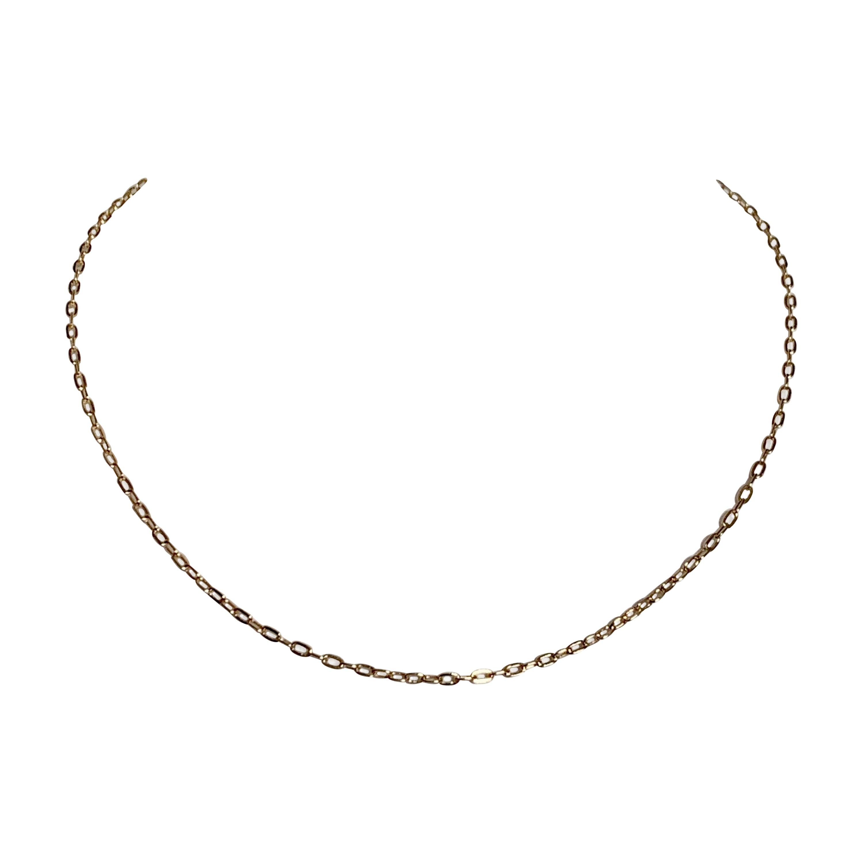 18 Karat Solid Yellow Gold Link Chain Necklace / Choker For Sale