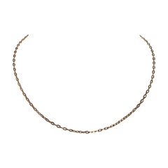 18 Karat Solid Yellow Gold Link Chain Necklace / Choker