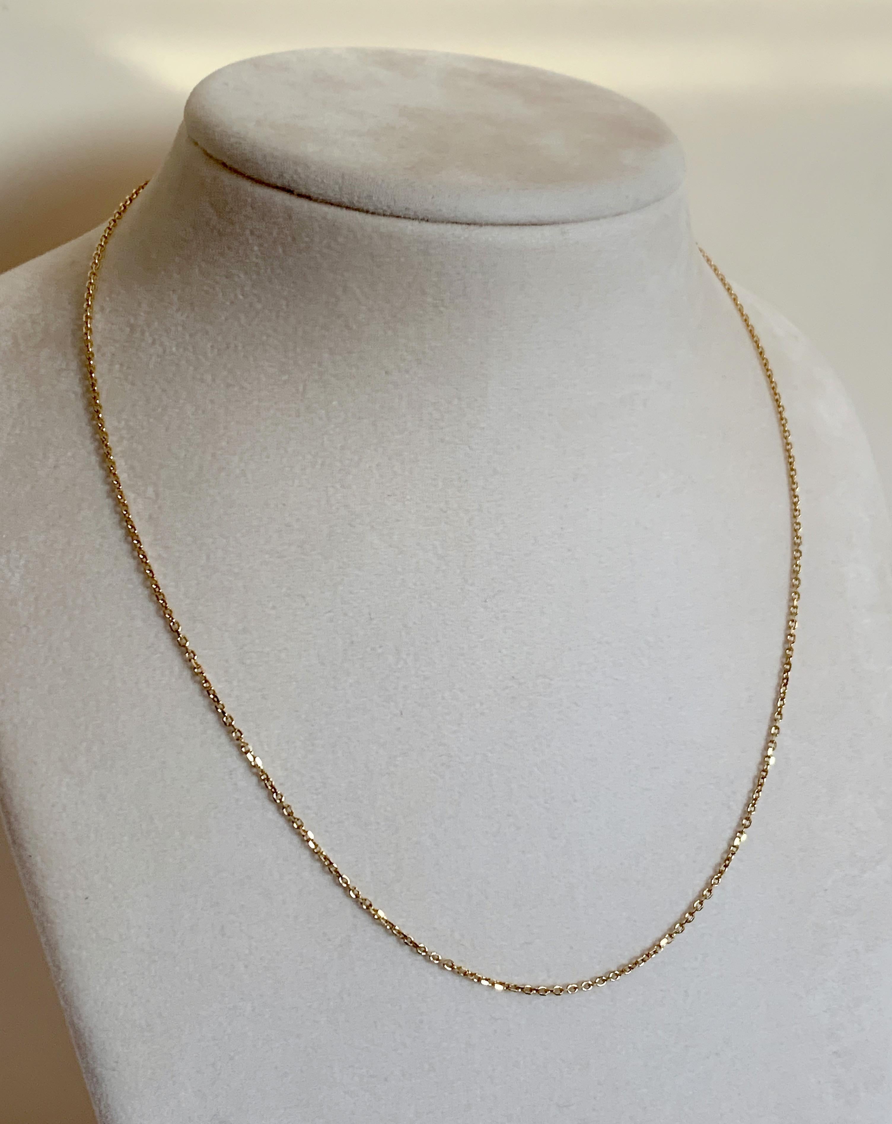 Contemporary 18 Karat Solid Yellow Gold Link Chain Necklace 45cm For Sale