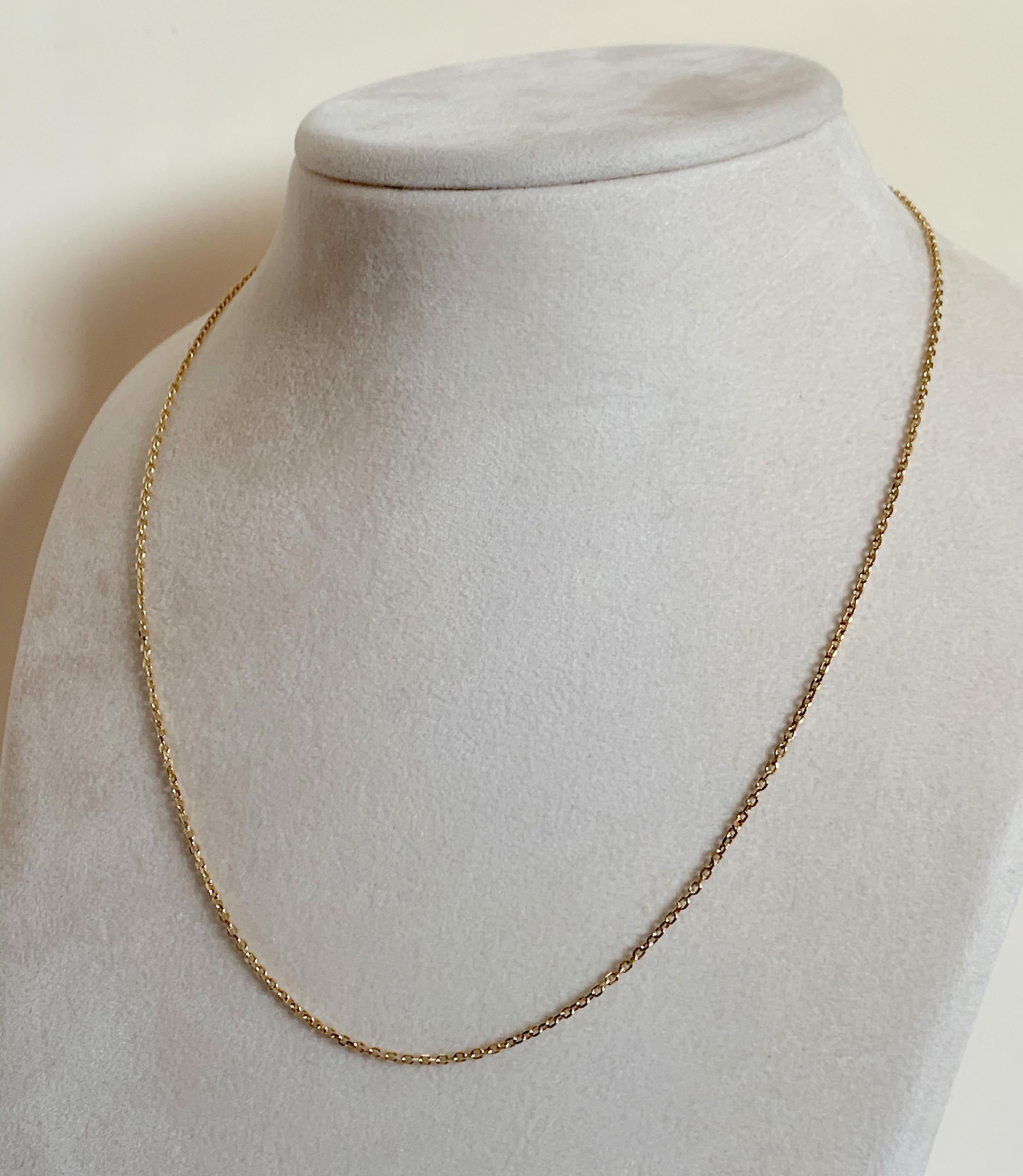 18 Karat Solid Yellow Gold Link Chain Necklace 45cm In New Condition For Sale In London, GB