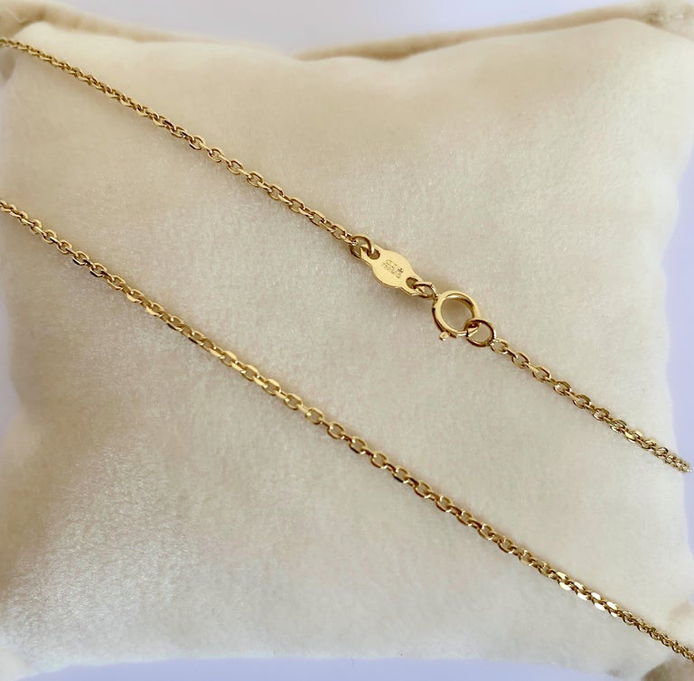 18 Karat Solid Yellow Gold Link Chain Necklace For Sale at 1stdibs