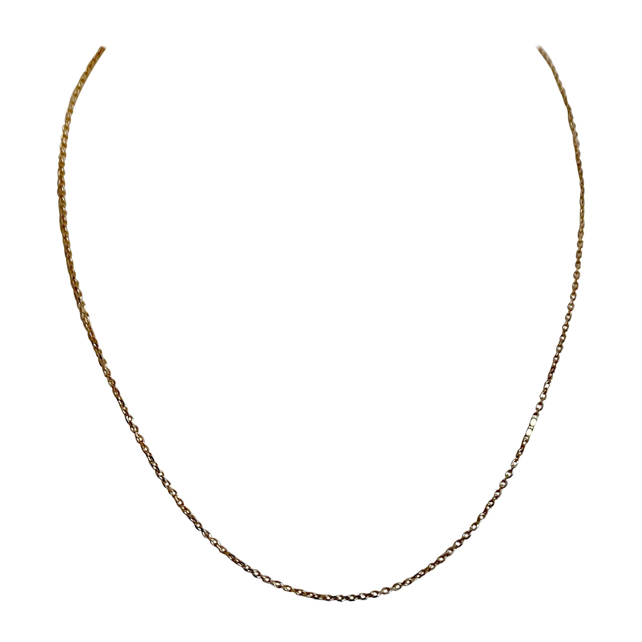 18 Karat Solid Yellow Gold Link Chain Necklace 45cm For Sale
