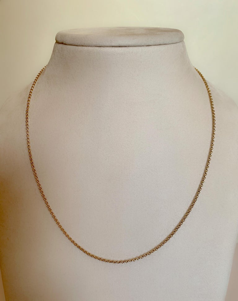Contemporary 18 Karat Solid Yellow Gold Rollo Belcher Chain Necklace For Sale