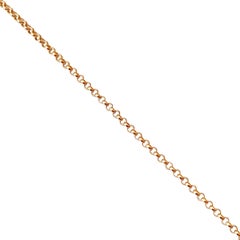18 Karat Solid Yellow Gold Rollo Belcher Chain Necklace