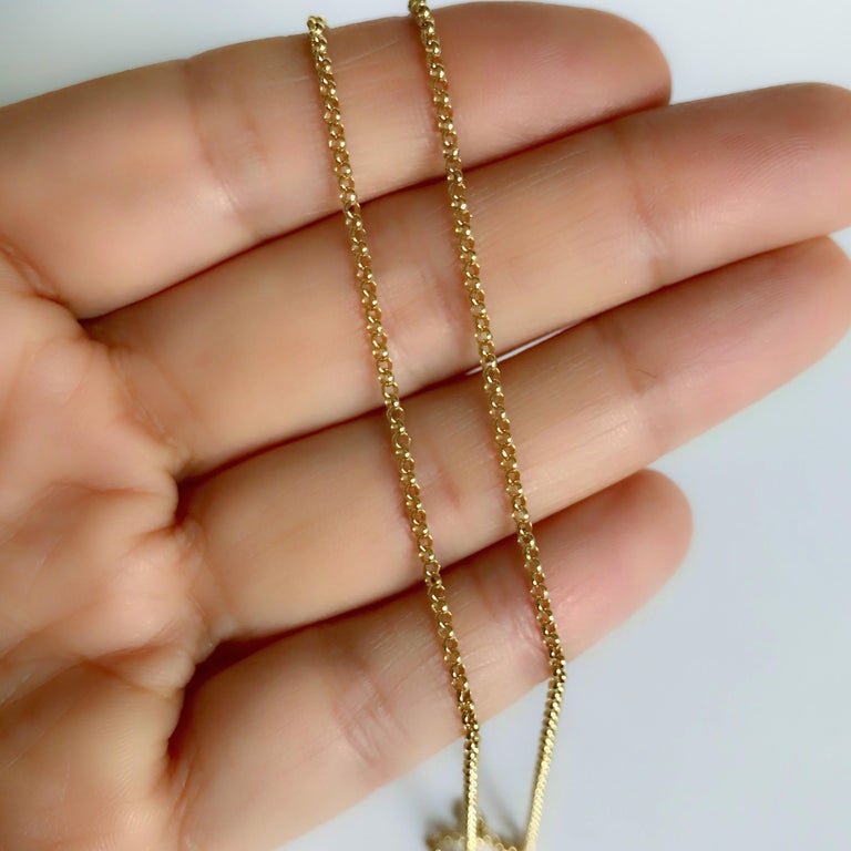 18 Karat Solid Yellow Gold Rollo Belcher Chain Necklace For Sale 1