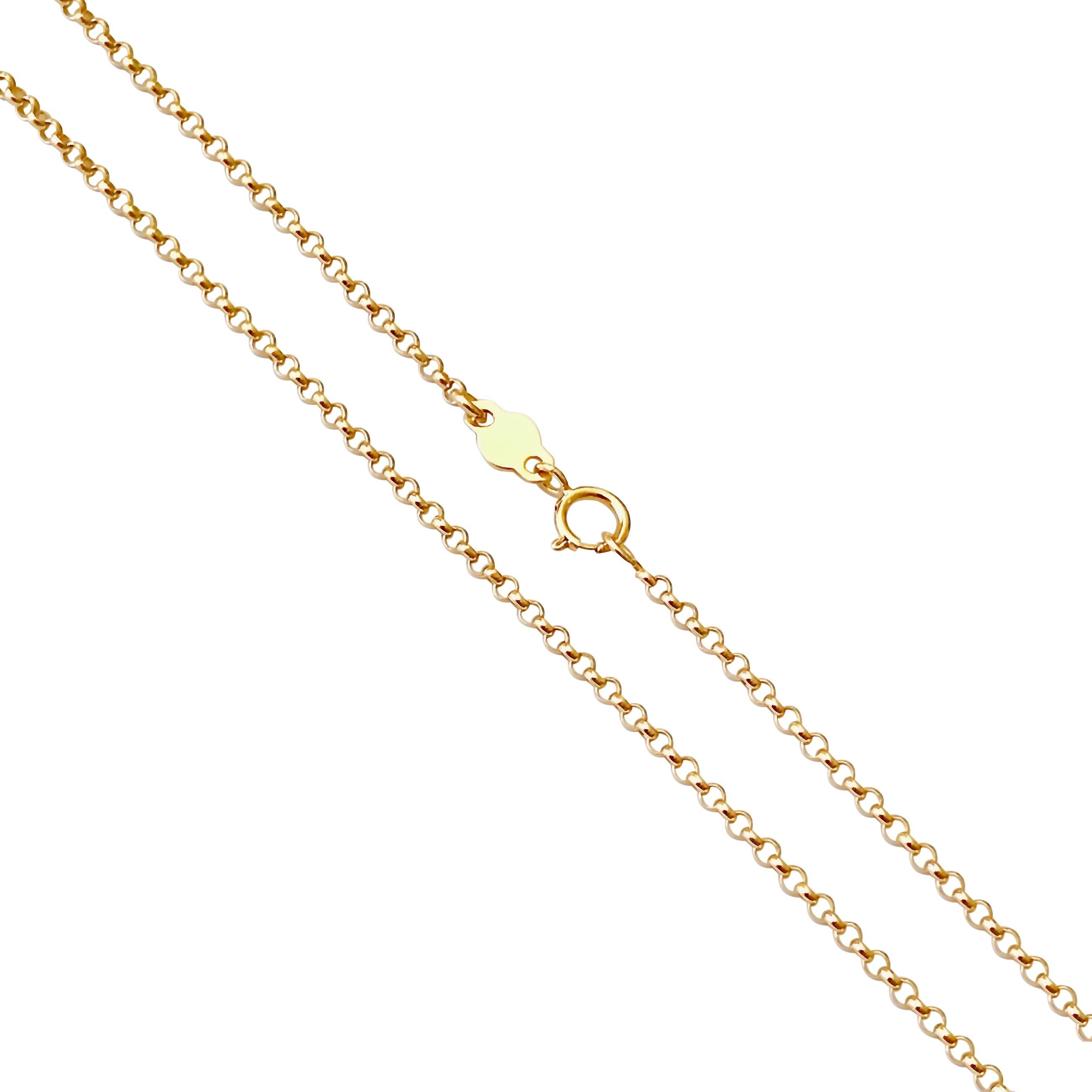 18 Karat Solid Yellow Gold Rollo Belcher Chain Necklace At 1stdibs