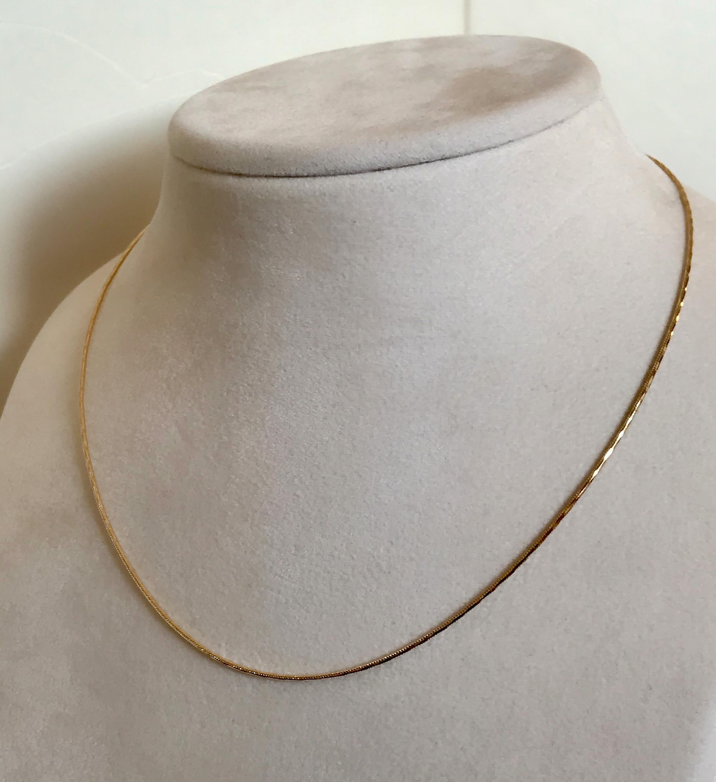 Contemporary 18 Karat Solid Yellow Gold Snake Chain Necklace For Sale