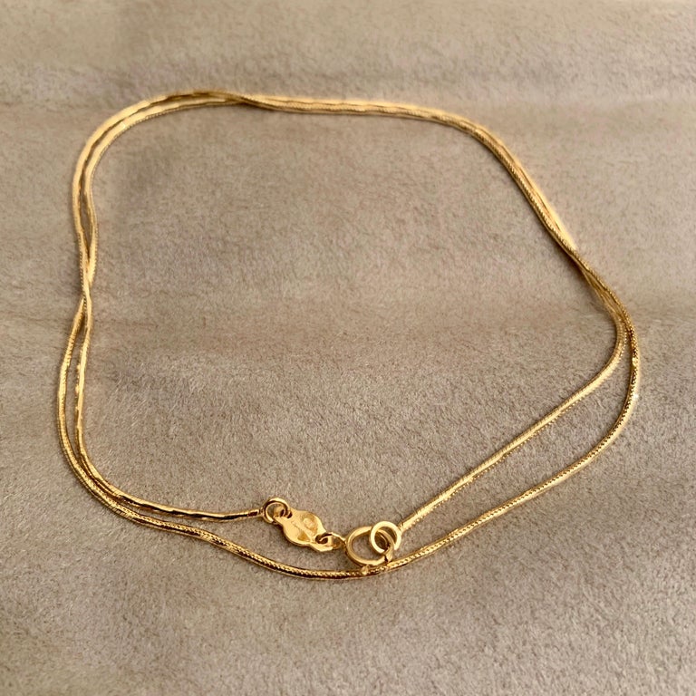 18 Karat Solid Yellow Gold Snake Chain Necklace For Sale at 1stDibs