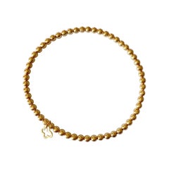 18 Karat Solid Yellow Gold Stretch Ball Chain Bracelet / Bangle
