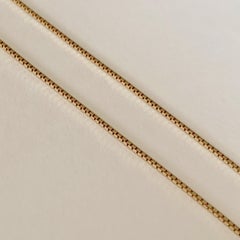 18 Karat Solid Yellow Gold Venice Box Chain Necklace