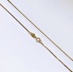 18 Karat Solid Yellow Gold Venice Box Chain Necklace