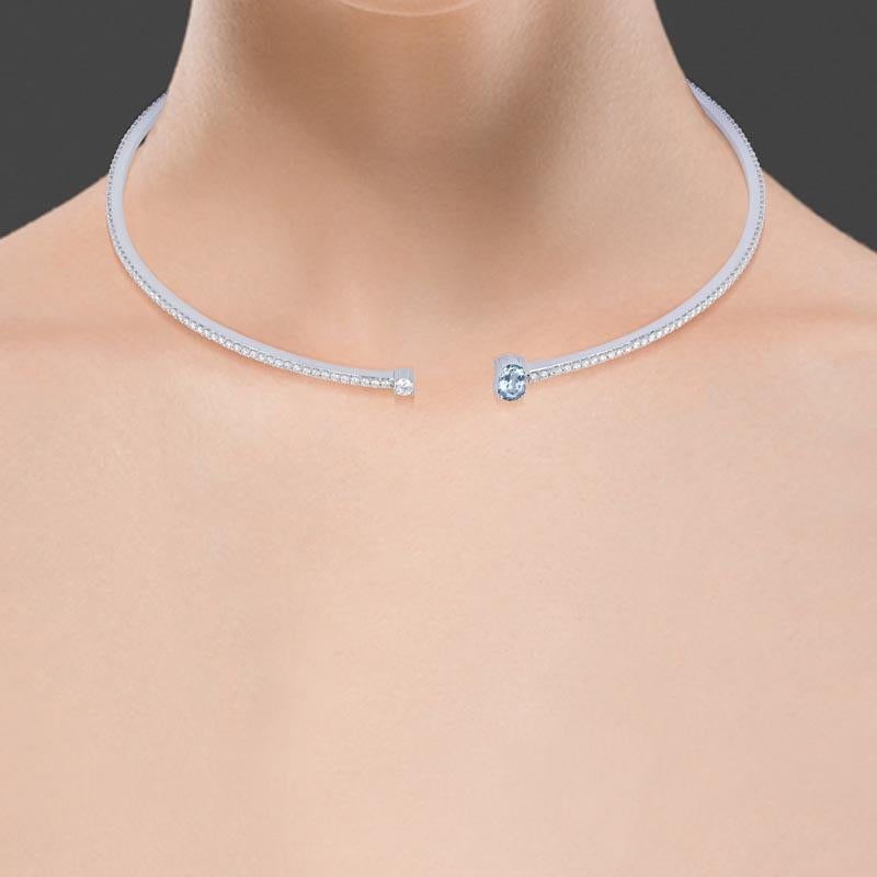 18 Karat Weißgold Spectrum Halskette mit Vs-Gh-Diamanten im Angebot 6