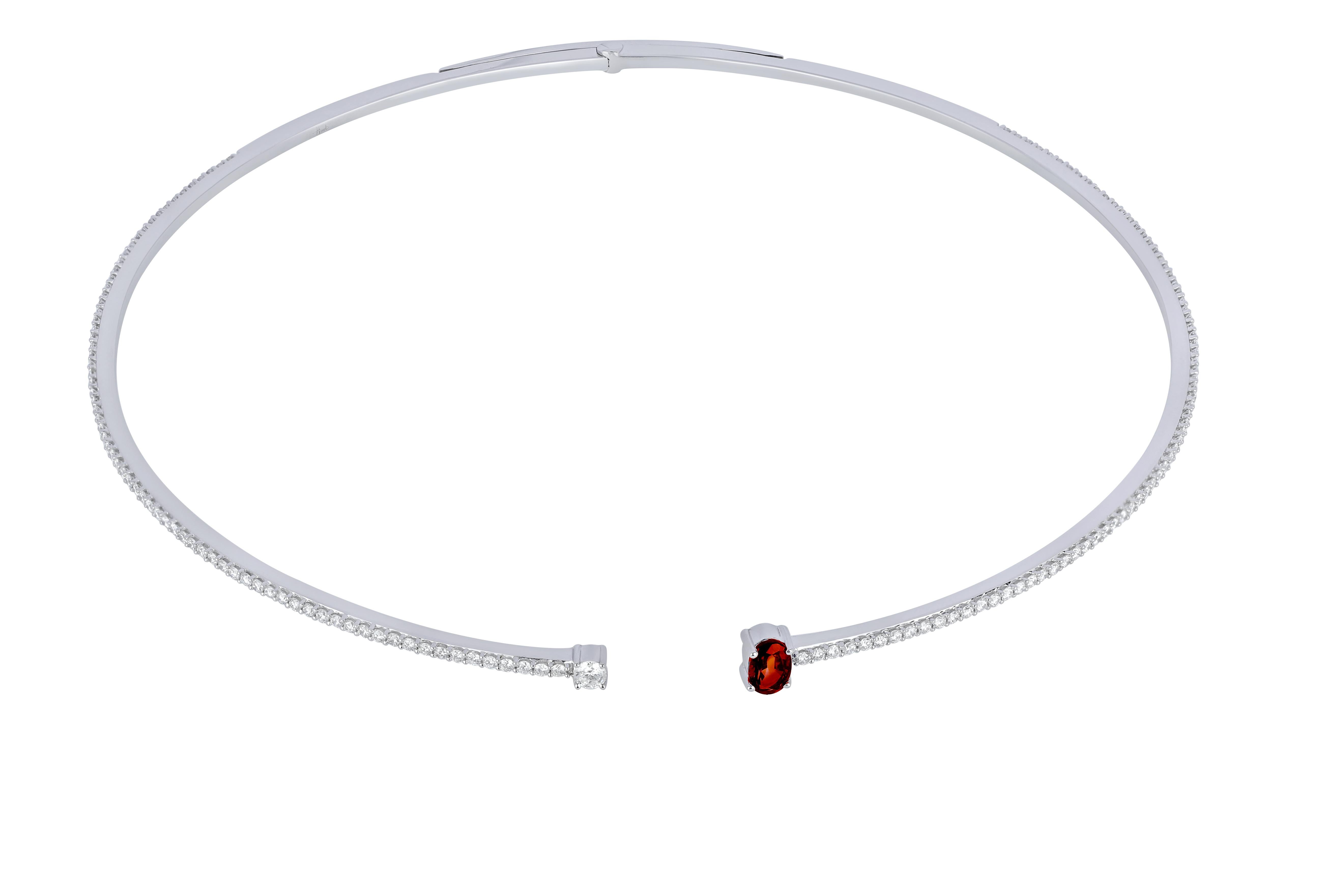 18 Karat Weißgold Spectrum Halskette mit Vs-Gh-Diamanten (Zeitgenössisch) im Angebot
