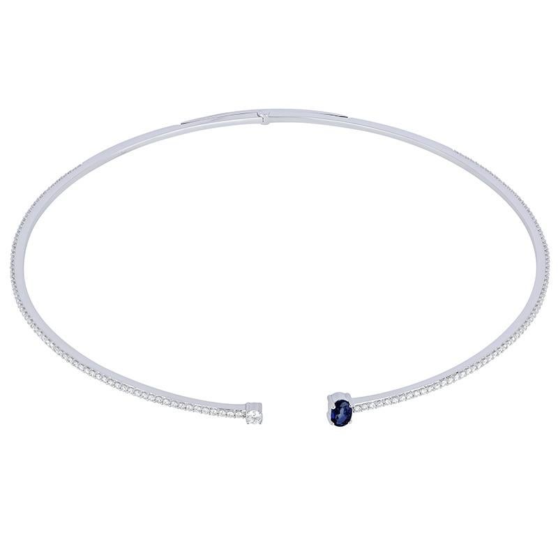 18 Karat Weißgold Spectrum Halskette mit Vs-Gh-Diamanten (Brillantschliff) im Angebot