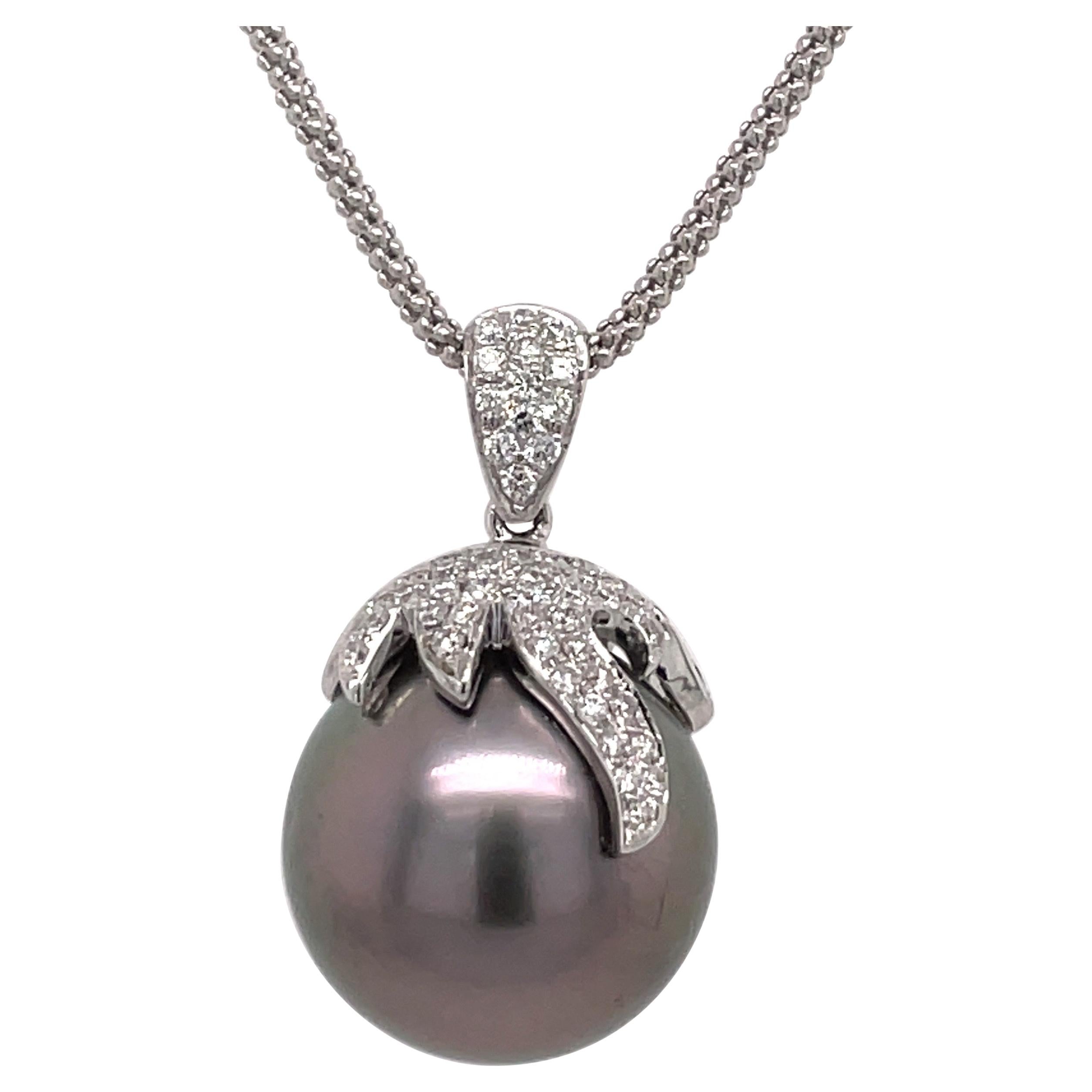 Tiffany and Co. Fireworks Tahitian Pearl Diamond Necklace For Sale