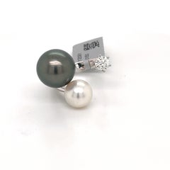 18 Karat Tahitian Pearl South Sea Diamond Fashion Ring 0.50 Carats