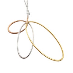 18 Karat Three-Tone Gold and Diamond Pendant Necklace