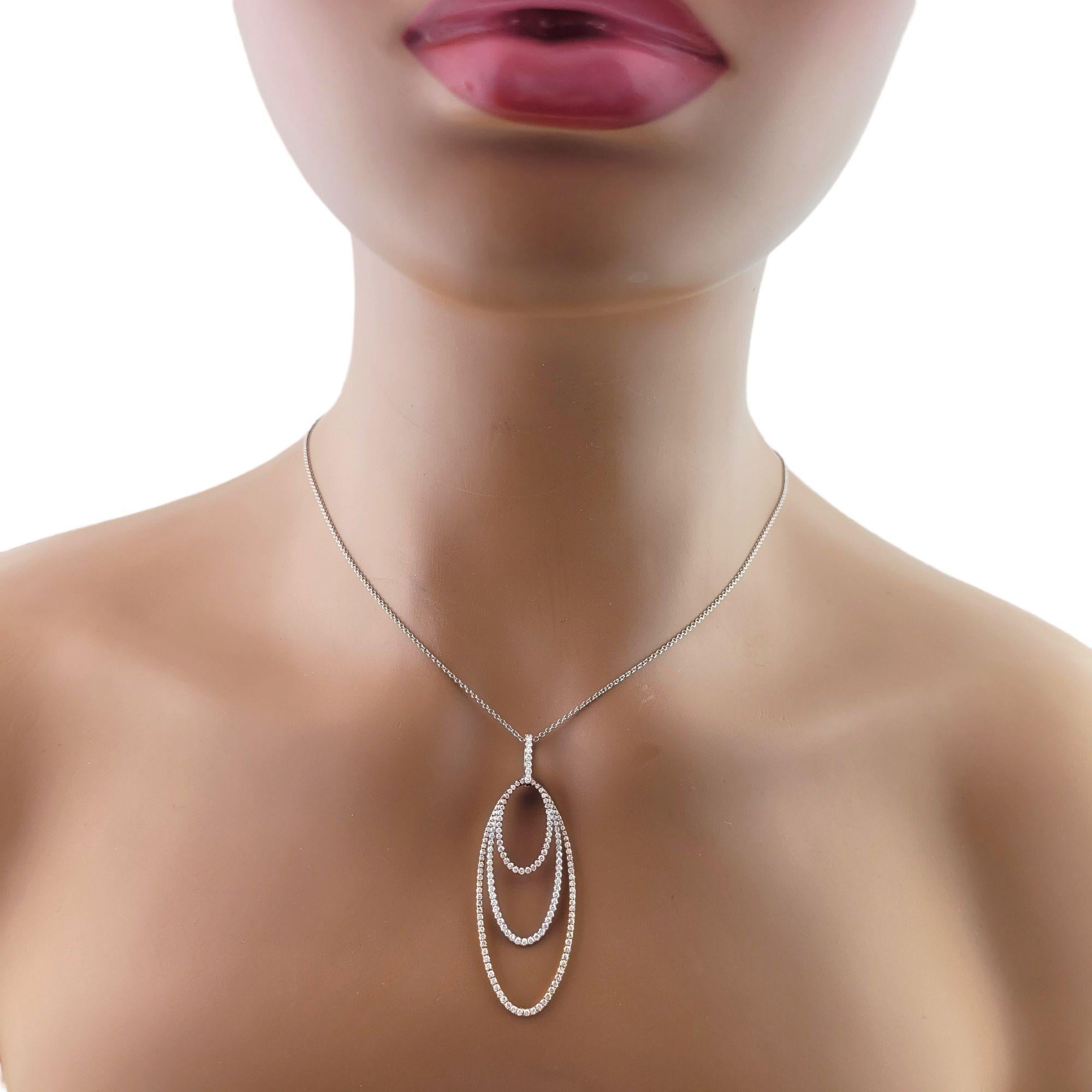 18 Karat Three-Tone Gold and Diamond Pendant Necklace For Sale 1