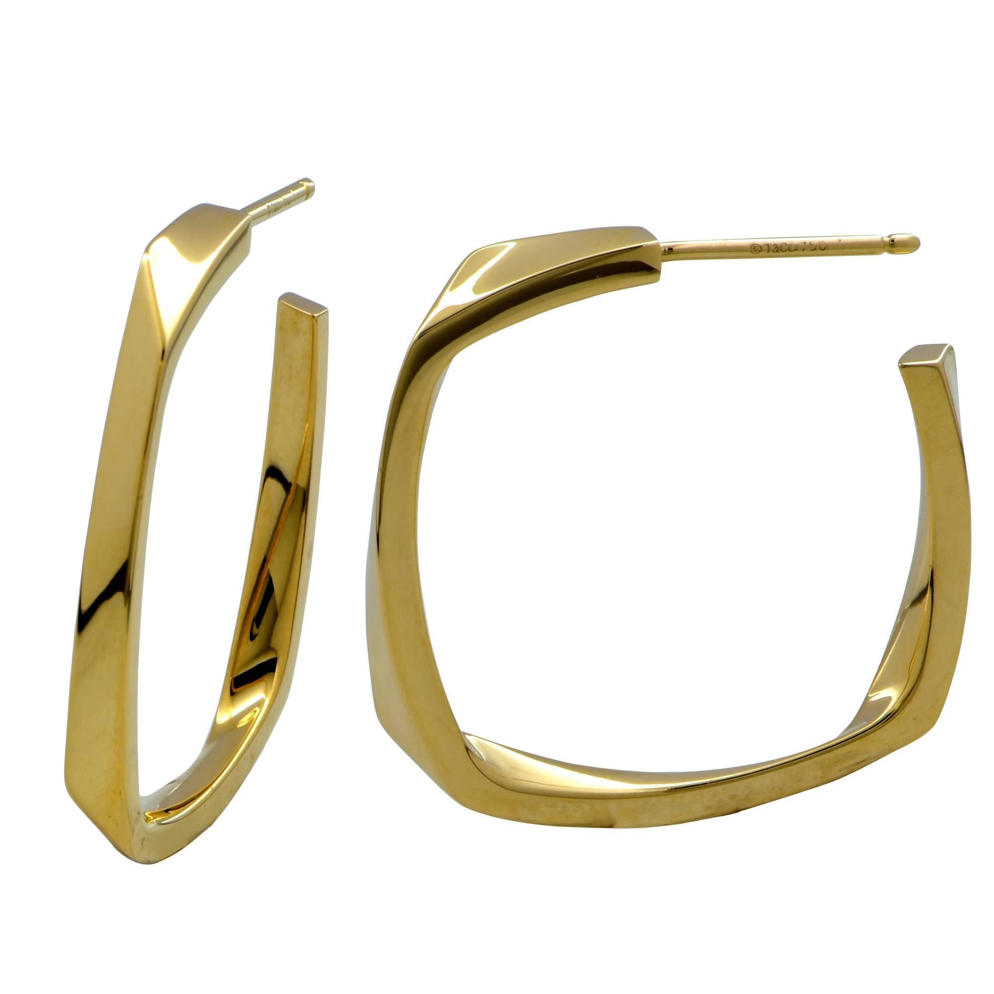 Modern  Tiffany & Co. 18 Karat Hoop Earrings