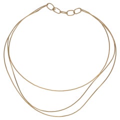 18 Karat Tiffany & Co. Elsa Peretti Wave Style Yellow Gold 25.40 Gram Necklace