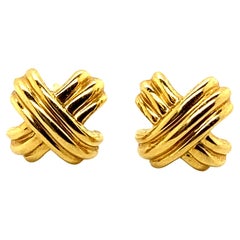 18 Karat Tiffany & Co. "X" Post Earrings