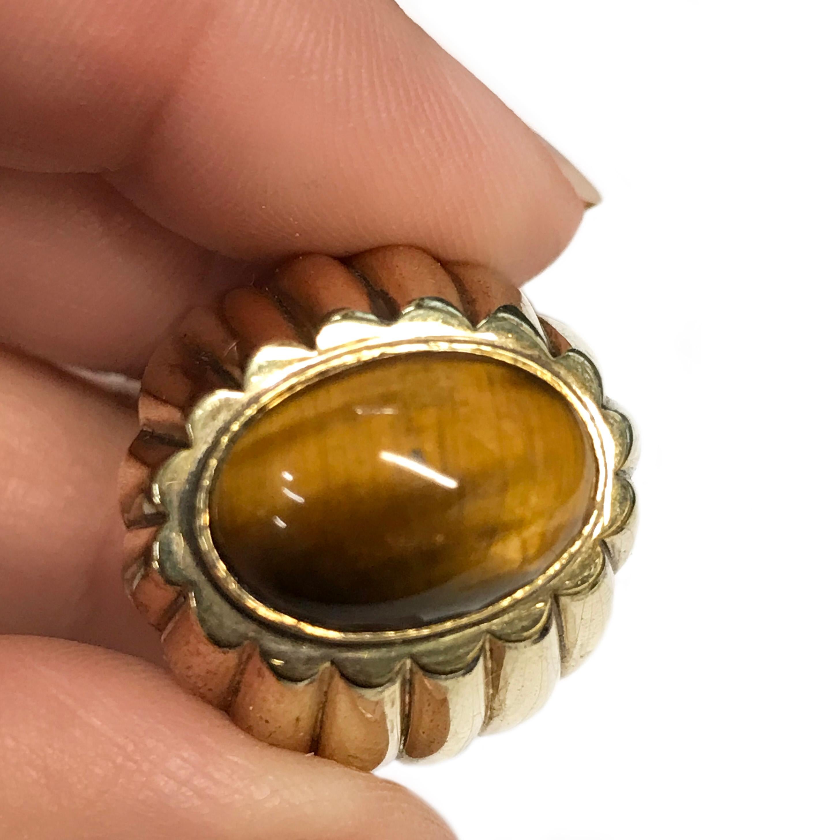 vintage tigers eye ring