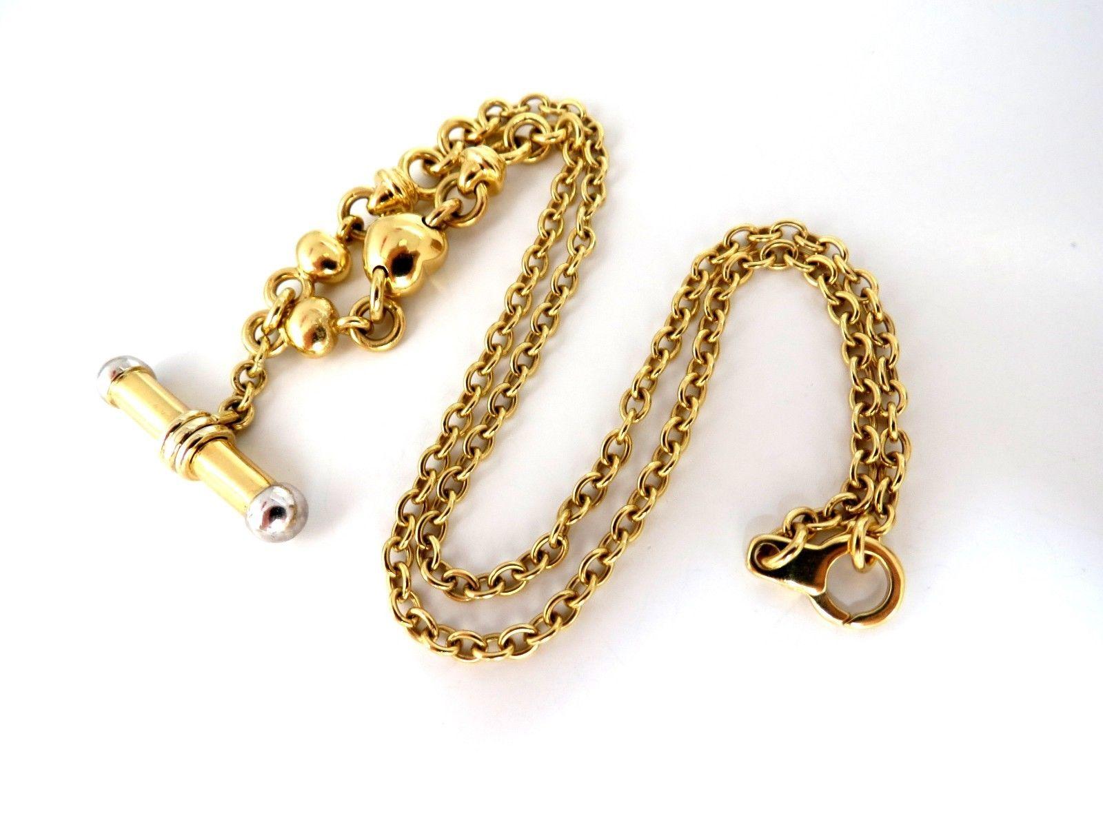 18 Karat Toggle Deco Necklace In New Condition In New York, NY