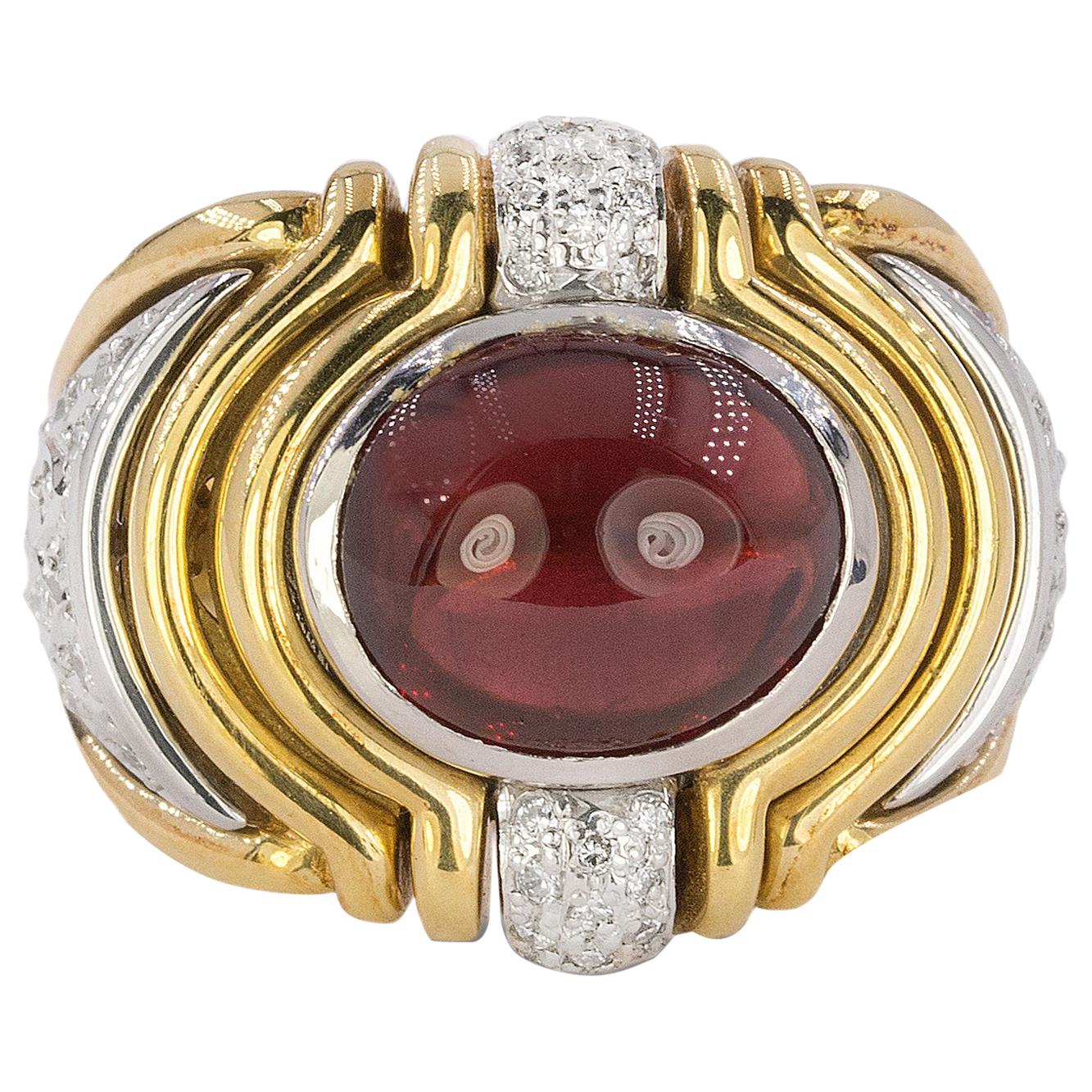 18 Karat Tourmaline Cabochon Ring