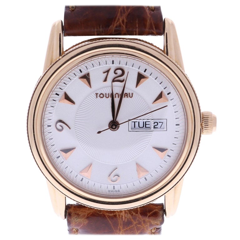 18 Karat Tourneau Men's Beige Dial Wrist Watch Certified PreOwned For