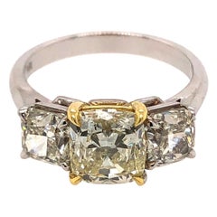 18 Karat Tow-Tone Gold Yellow Diamond Ring
