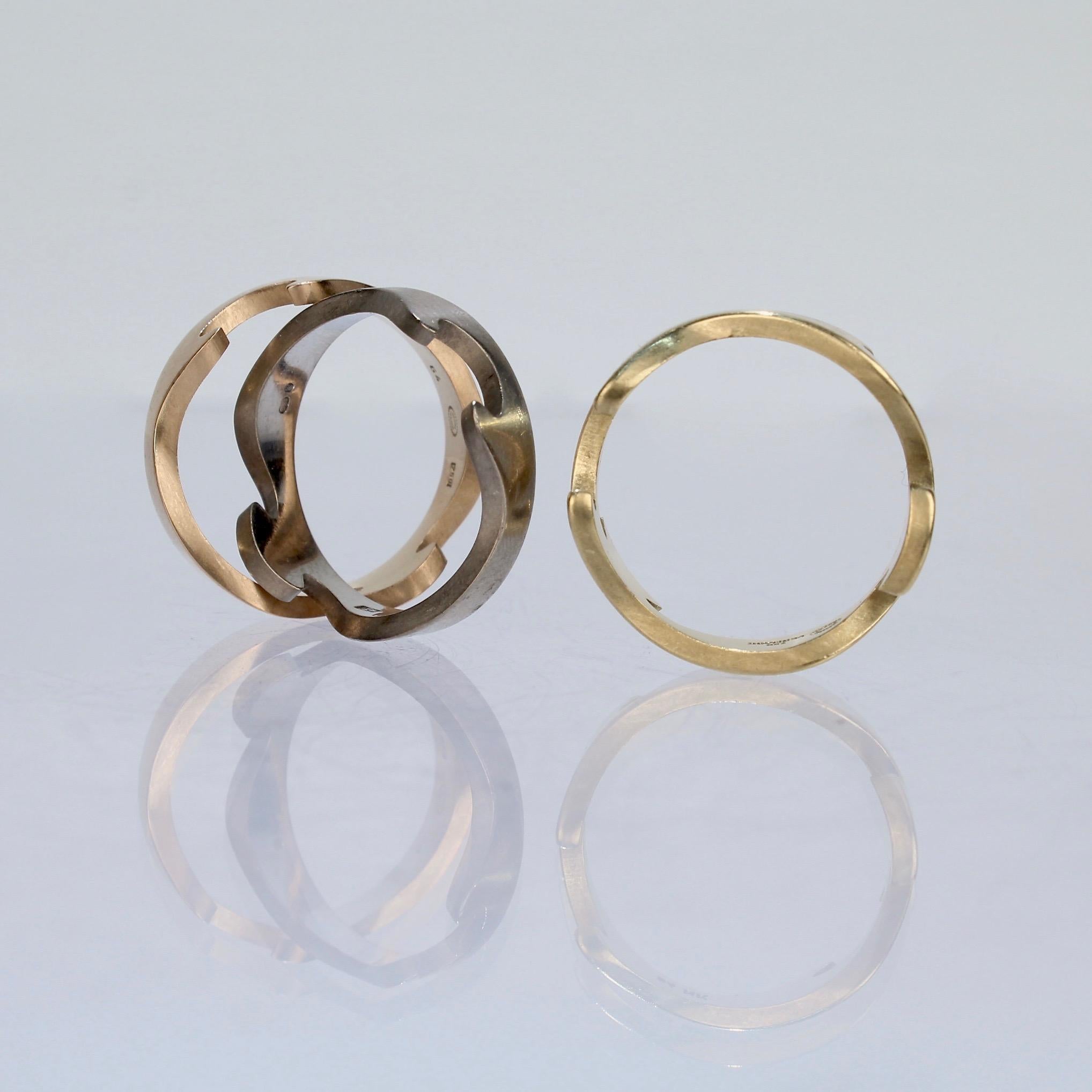 18 Karat Tri-Color Gold Fusion Ring by Nina Koppel for Georg Jensen 2