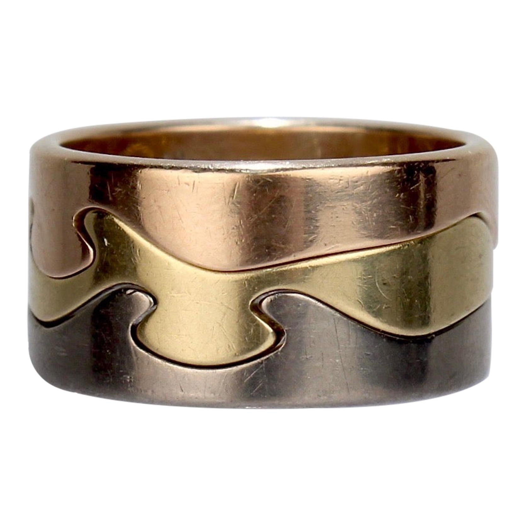 18 Karat Tri-Color Gold Fusion Ring by Nina Koppel for Georg Jensen