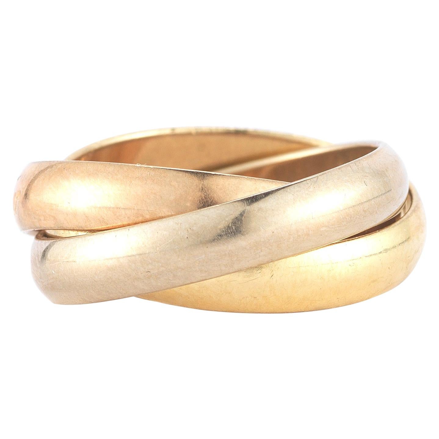 18 Karat Tri-Color Gold Les Must de Cartier Trinity Band Ring