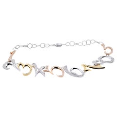18 Karat Tri-Tone Diamond 1, 2, 3, 4, 5, 6, 7, 8, 9 Collar Necklace