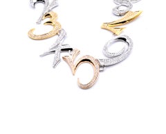 18 Karat Tri-Tone Diamond 1, 2, 3, 4, 5, 6, 7, 8, 9 Collar Necklace