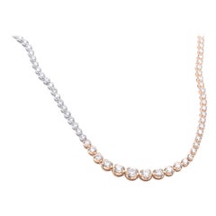 18 Karat Tri-Tone Diamond Riviera Necklace