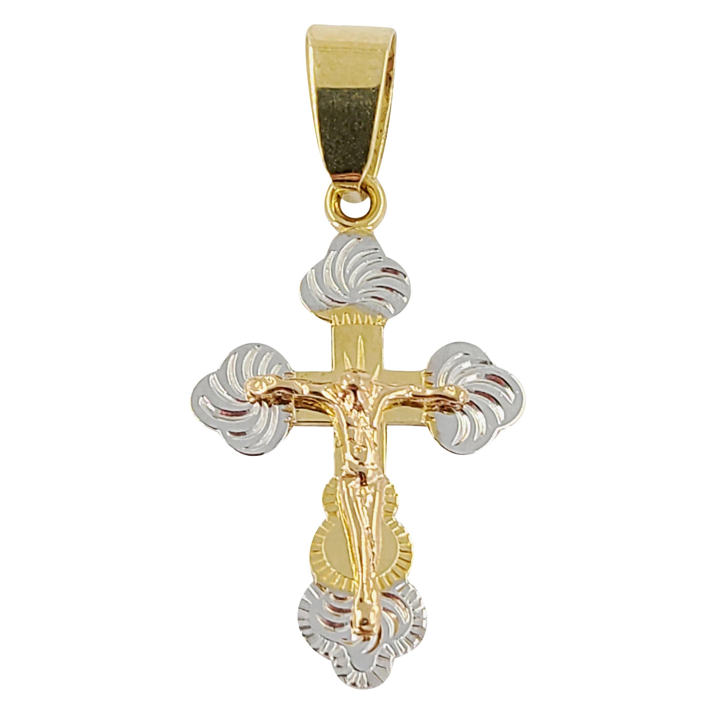 18 Karat Tricolor Gold Cross