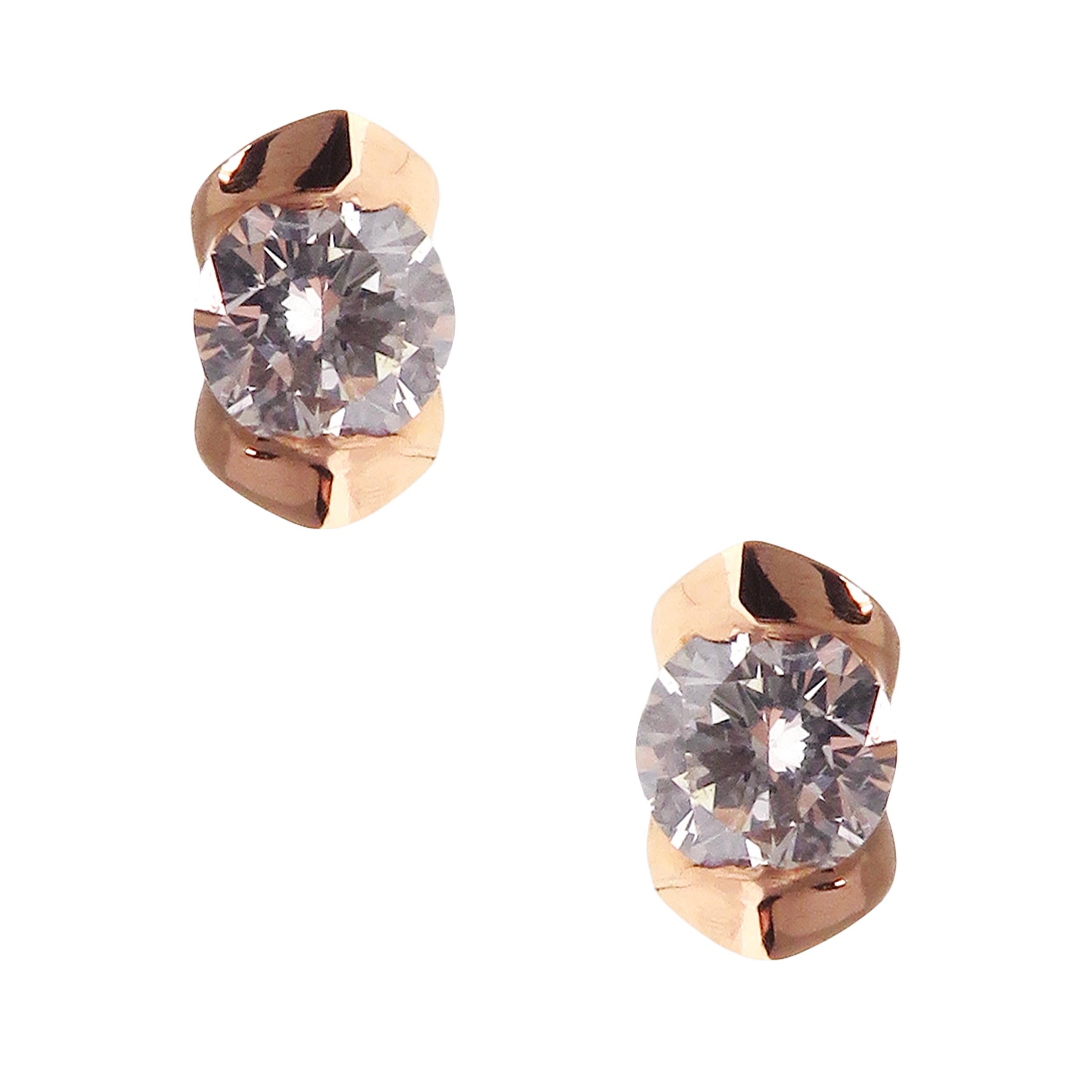 Baguette Cut 18 Karat Tricolor Gold Diamond Small Round Accent Stud Earring Ring Set