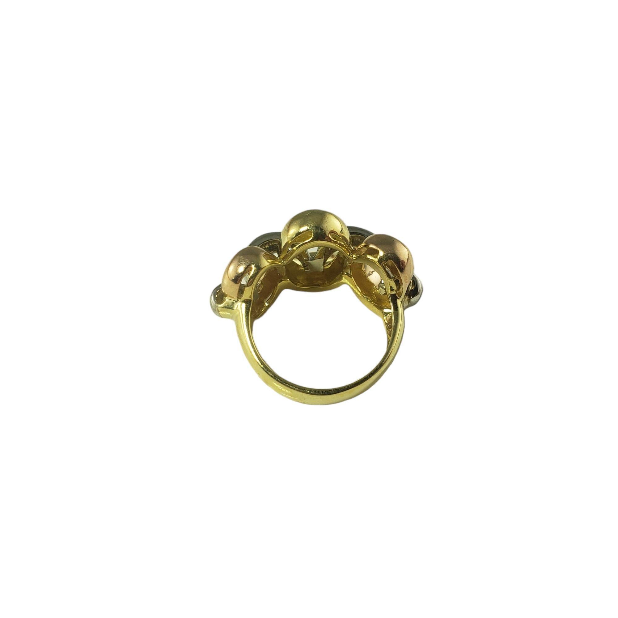 18 Karat Tricolor Gold Link Ring For Sale 3