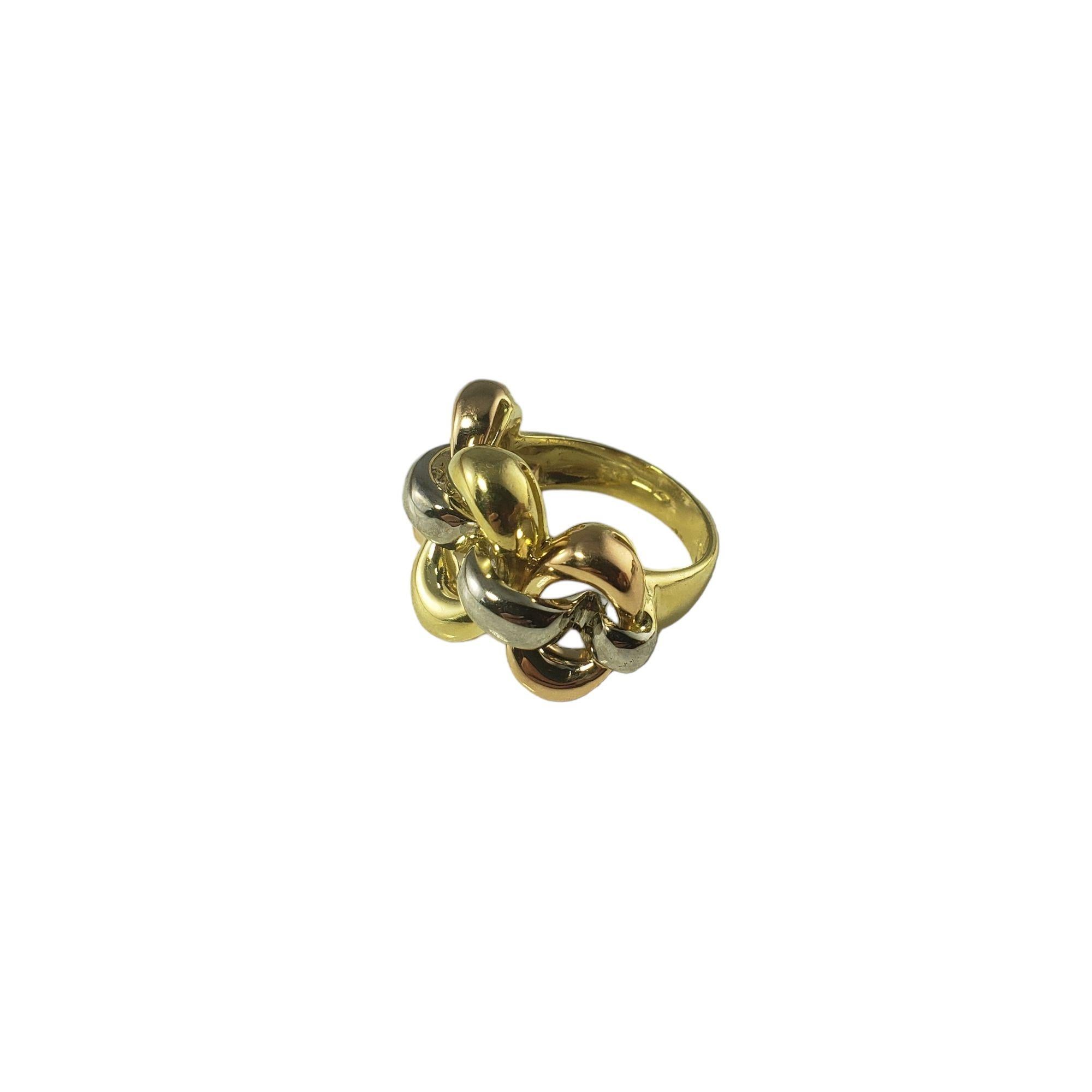 18 Karat Tricolor Gold Link Ring For Sale 4